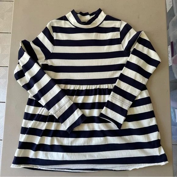 We The Free People Striped Peplum Mock Neck Tunic Top Size Small French Sailor - Picture 8 of 15